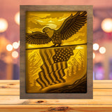 Eagle American Flag - Paper Cutting Light Box - LightBoxGoodman - LightboxGoodman