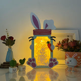 Easter 1 -  Bunny Mason Jar Papercut Lightbox File - Cricut File - 8,3x6,7 Inches - LightBoxGoodMan