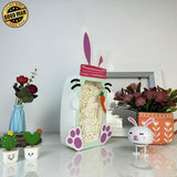 Easter 1 - Bunny Mason Jar Papercut Lightbox File - Cricut File - 8,3x6,7 Inches - LightBoxGoodMan - LightboxGoodman