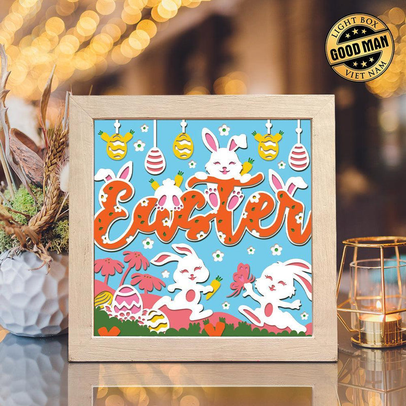 Easter 16 – Paper Cut Light Box File - Cricut File - 8x8 Inches - LightBoxGoodMan - LightboxGoodman
