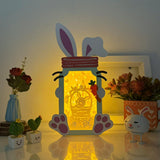 Easter 2 - Bunny Mason Jar Papercut Lightbox File - Cricut File - 8,3x6,7 Inches - LightBoxGoodMan