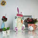 Easter 2 - Bunny Mason Jar Papercut Lightbox File - Cricut File - 8,3x6,7 Inches - LightBoxGoodMan - LightboxGoodman