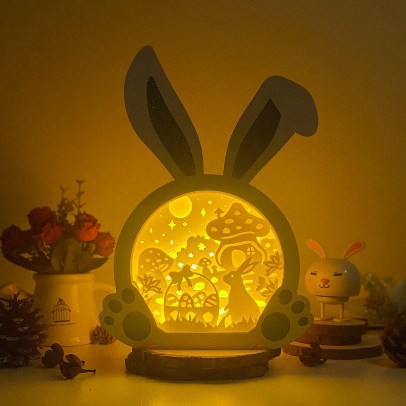 Easter 2 - Paper Cut Bunny Light Box File - Cricut File - 10,2x7,3 Inches - LightBoxGoodMan - LightboxGoodman