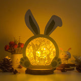 Easter 3 - Paper Cut Bunny Light Box File - Cricut File - 10,2x7,3 Inches - LightBoxGoodMan