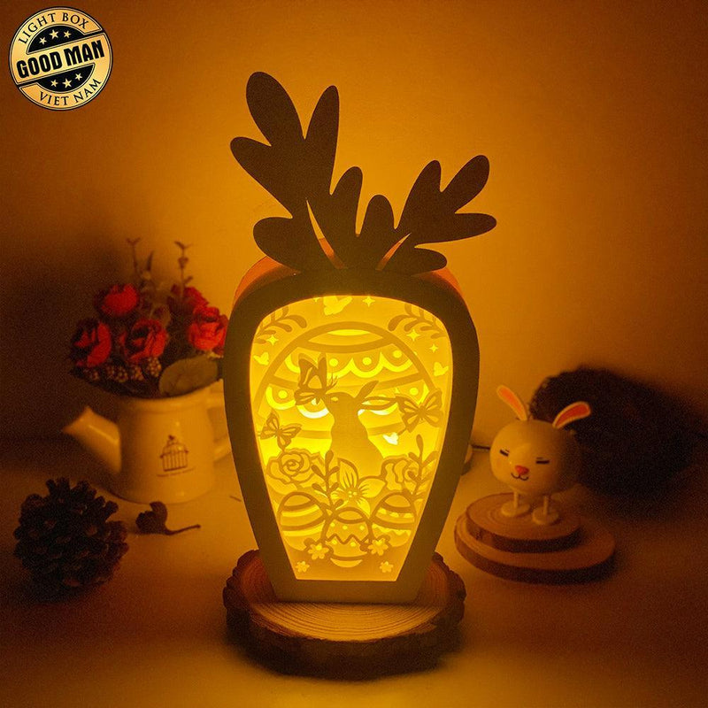 Easter 3 - Paper Cut Carrot Light Box File - Cricut File - 5.5x11.4 Inches - LightBoxGoodMan - LightboxGoodman