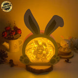 Easter 4 - Paper Cut Bunny Light Box File - Cricut File - 10,2x7,3 Inches - LightBoxGoodMan - LightboxGoodman