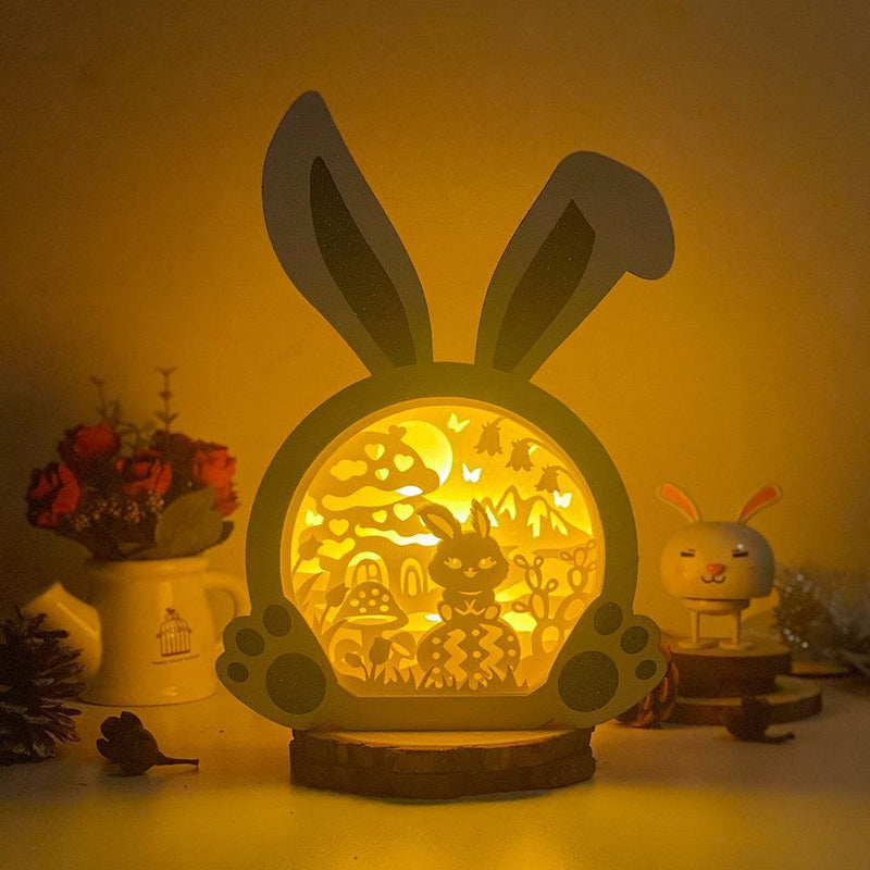 Easter 5 - Paper Cut Bunny Light Box File - Cricut File - 10,2x7,3 Inches - LightBoxGoodMan - LightboxGoodman