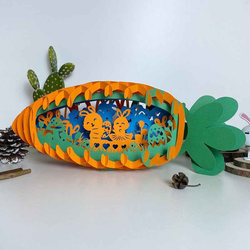 Easter 6 - Easter Carrot 3D Pop-up File - 14.5x5.5" - Cricut File - LightBoxGoodMan - LightboxGoodman