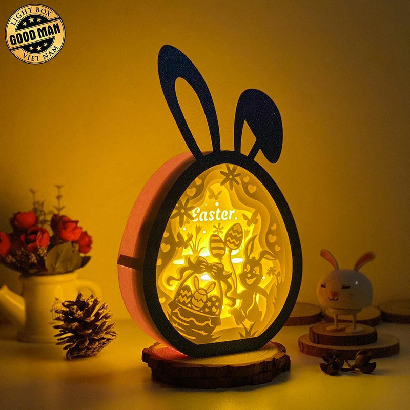 Easter 8 - Paper Cut Bunny Light Box File - Cricut File - 6.4x10.9 Inches - LightBoxGoodMan - LightboxGoodman