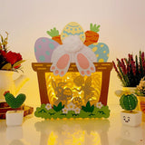 Easter Bunny 2 - Bunny Easter Basket Papercut Lightbox File - Cricut File - 6,8x8,7 Inches - LightBoxGoodMan - LightboxGoodman