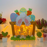 Easter Bunny - Bunny Easter Basket Papercut Lightbox File - Cricut File - 6,8x8,7 Inches - LightBoxGoodMan