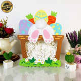Easter Bunny - Bunny Easter Basket Papercut Lightbox File - Cricut File - 6,8x8,7 Inches - LightBoxGoodMan - LightboxGoodman