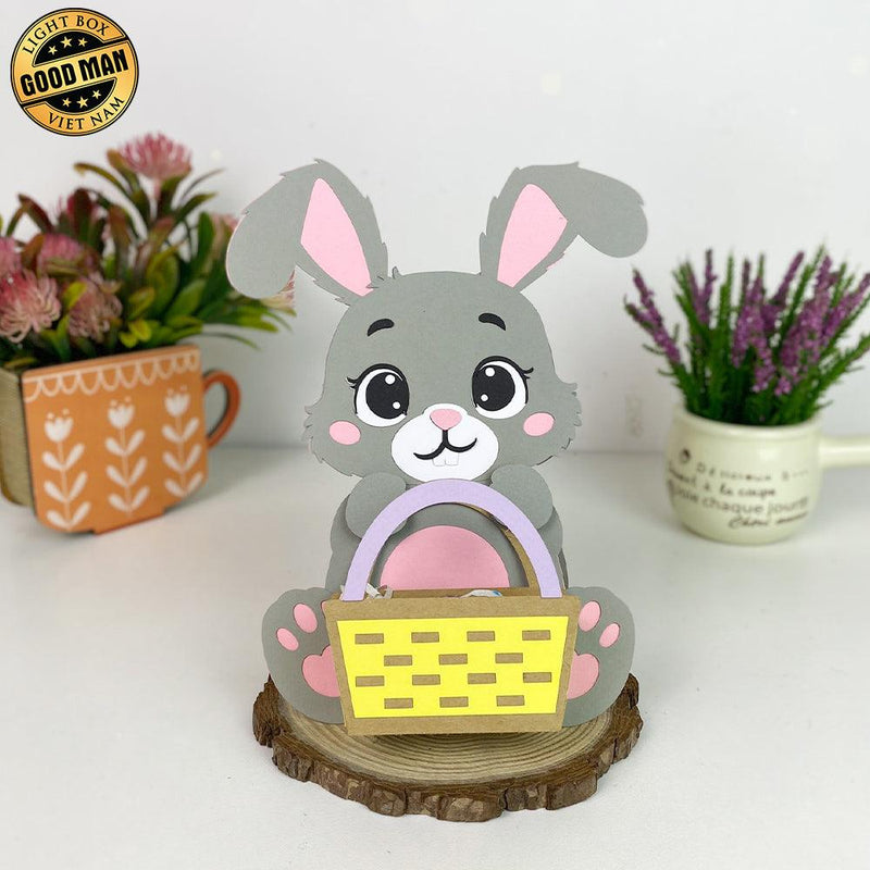 Easter Bunny Card - Easter Candy Treat Holder Paper Cutting File - 4.3x3.2" - Cricut File - LightBoxGoodMan - LightboxGoodman