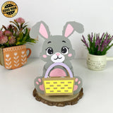 Easter Bunny Card - Easter Candy Treat Holder Paper Cutting File - 4.3x3.2" - Cricut File - LightBoxGoodMan - LightboxGoodman