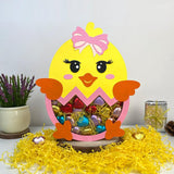Easter Chick 1 - Easter Candy Box Paper Cutting File - 9.9x7.3