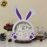 Easter Gnome 2 - Paper Cut Bunny Light Box File - Cricut File - 10,2x7,3 Inches - LightBoxGoodMan - LightboxGoodman