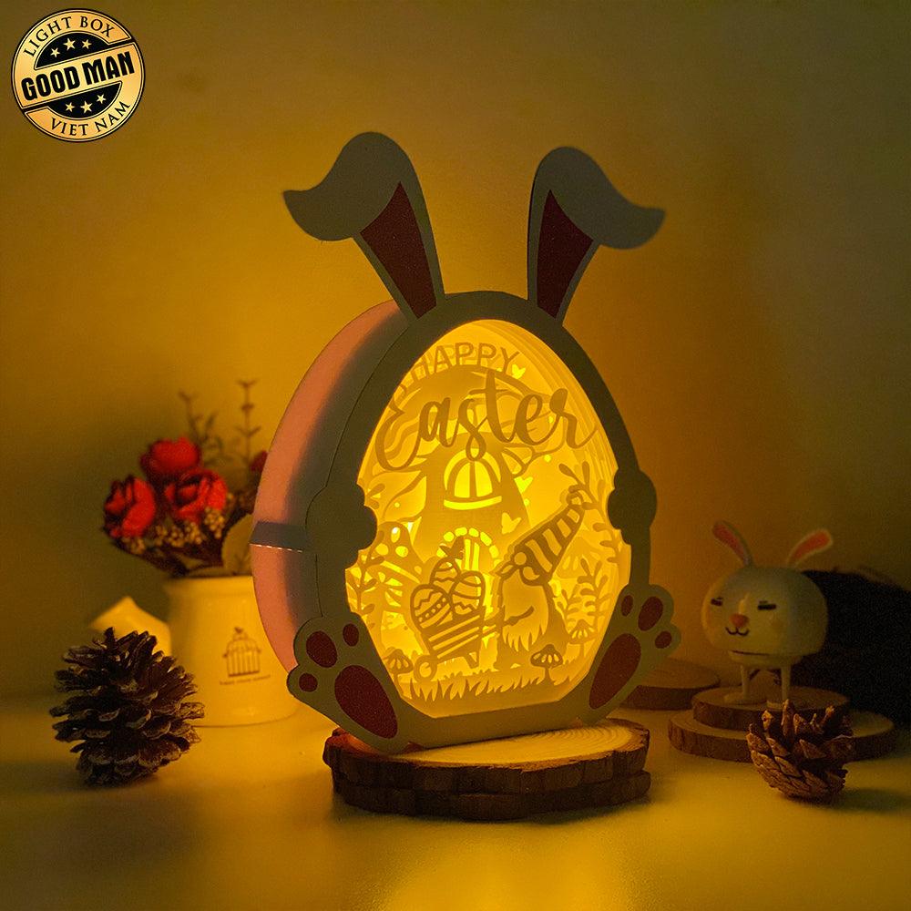 Easter Gnome 2 - Paper Cut Bunny Light Box File - Cricut File - 9,7x7,5 Inches - LightBoxGoodMan - LightboxGoodman