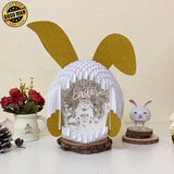 Easter Gnome - Easter Bunny 3D Pop-up File - Cricut File - 12.6x7.5" - LightBoxGoodMan - LightboxGoodman