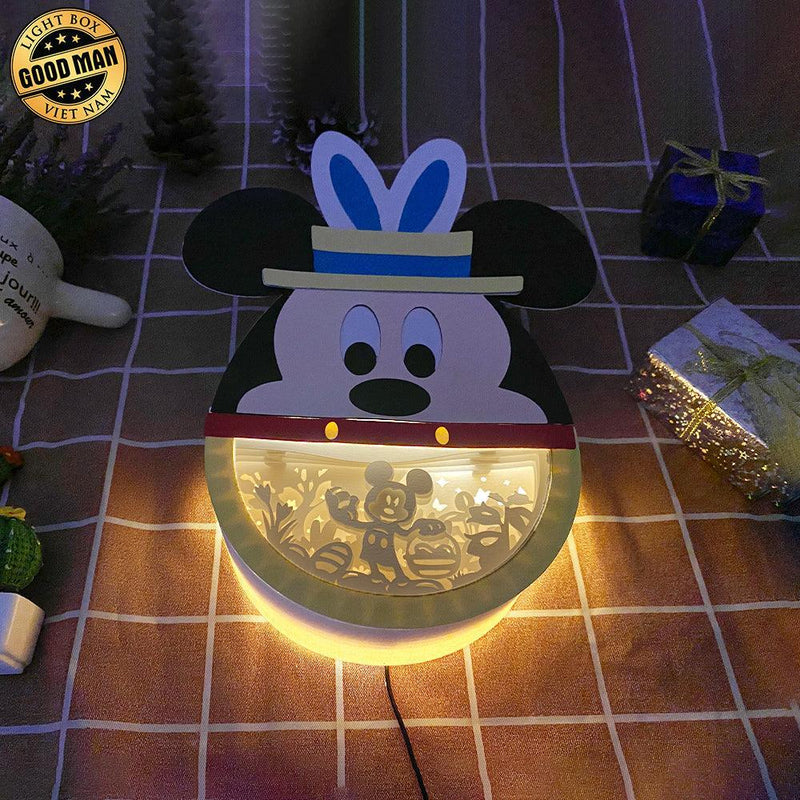 Easter - Mickey Easter Egg Papercut Lightbox File - Cricut File - 9.6x7 Inches - LightBoxGoodMan - LightboxGoodman