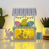 Easter - Paper Cut Easter Shop Light Box File - Cricut File - 8x9.5 Inches - LightBoxGoodMan