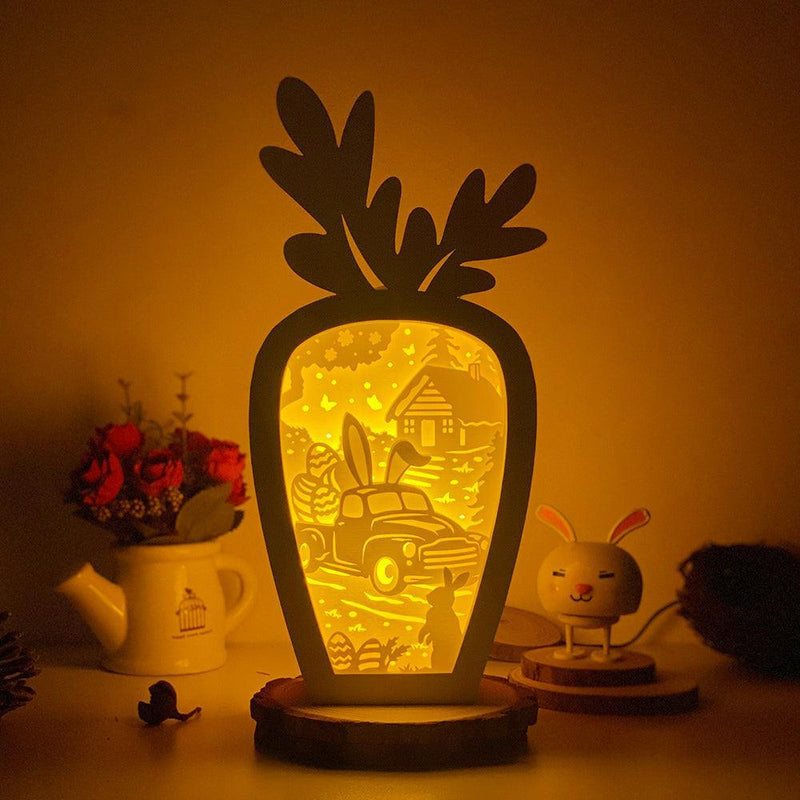 Easter Truck 1 - Paper Cut Carrot Light Box File - Cricut File - 5.5x11.4 Inches - LightBoxGoodMan - LightboxGoodman