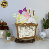 Easter Truck - Bunny Easter Basket Papercut Lightbox File - Cricut File - 8x7.3 Inches - LightBoxGoodMan - LightboxGoodman