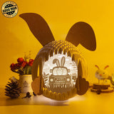 Easter Truck - Easter Bunny 3D Pop-up File - Cricut File - 12.6x7.5" - LightBoxGoodMan - LightboxGoodman