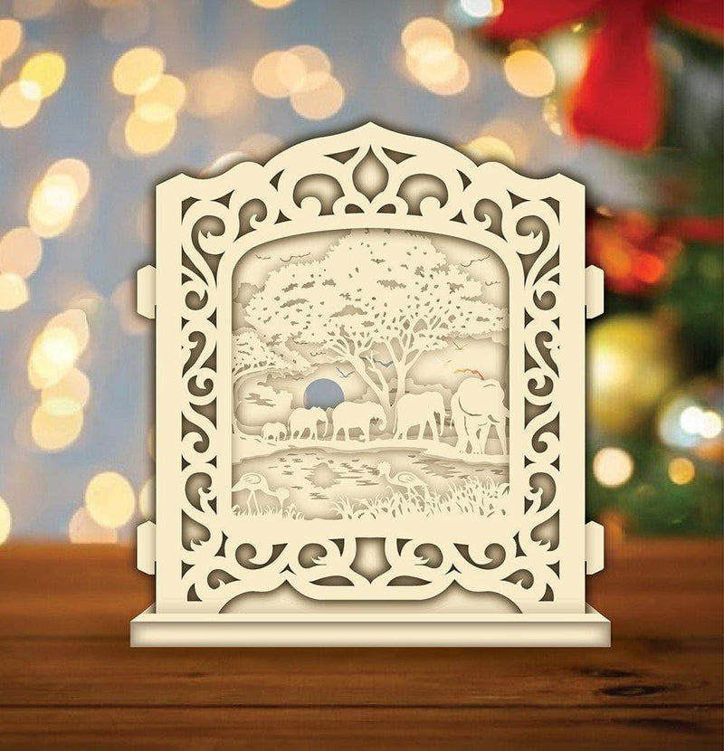 Elephant 1 - Pop-up Light Box File - Cricut File - LightBoxGoodMan - LightboxGoodman