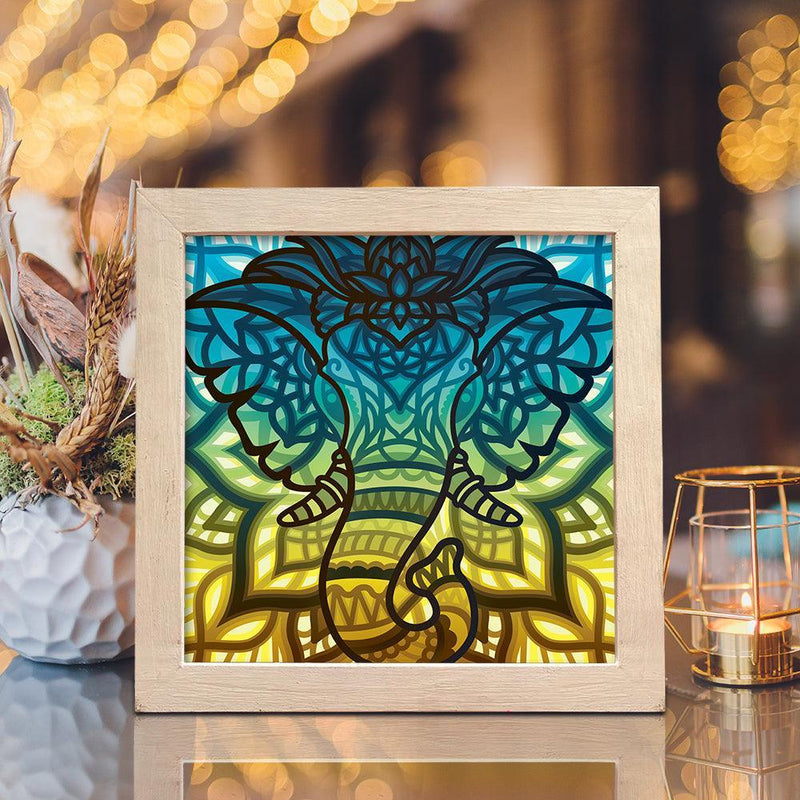 Elephant 2 – Paper Cut Light Box File - Cricut File - 8x8 inches - LightBoxGoodMan - LightboxGoodman