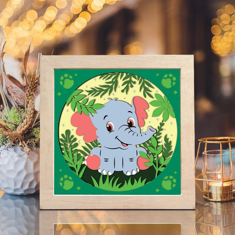 Elephant 4 – Paper Cut Light Box File - Cricut File - 8x8 inches - LightBoxGoodMan - LightboxGoodman