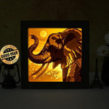 Elephant Portrait – Paper Cut Light Box File - Cricut File - 8x8 inches - LightBoxGoodMan - LightboxGoodman