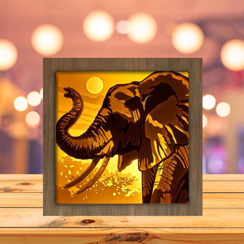 Elephant Portrait - Paper Cutting Light Box - LightBoxGoodman - LightboxGoodman