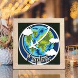 Explore Travel – Paper Cut Light Box File - Cricut File - 20x20cm - LightBoxGoodMan