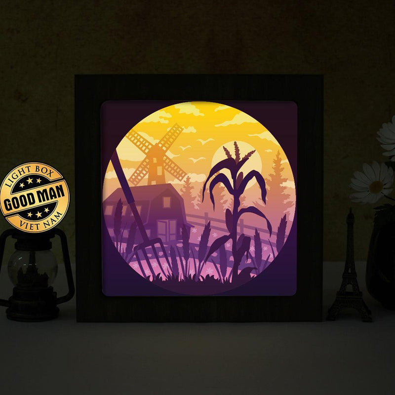 Farm 2 – Paper Cut Light Box File - Cricut File - 8x8 inches - LightBoxGoodMan - LightboxGoodman
