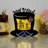 Father And Son - Top Hat Papercut Lightbox File - 6.7x6.7