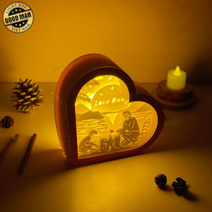 Father Day 3 - Heart Papercut Lightbox File - 6,2x6,4" - Cricut File - LightBoxGoodMan - LightboxGoodman