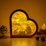 Father Day 3 - Heart Papercut Lightbox File - 6,2x6,4