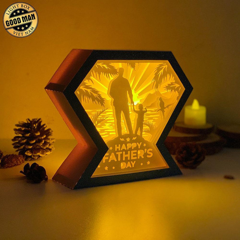 Father's Day 6 - Paper Cut Diamond Light Box File - Cricut File - 17x20cm - LightBoxGoodMan - LightboxGoodman
