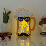 Father's Day - Dad's Beer Mug Papercut Lightbox File - 6x8