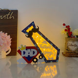 Father's Day -  Tie Shaped Papercut Lightbox File - 9x7.4