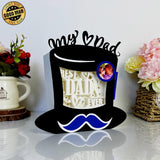 Father's Day - Top Hat Papercut Lightbox File - 6.7x6.7" - Cricut File - LightBoxGoodMan - LightboxGoodman