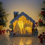 Fireplace - Paper Cut Gingerbread House Light Box File - Cricut File - 7x9 Inches - LightBoxGoodMan