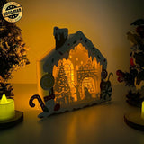 Fireplace - Paper Cut Gingerbread House Light Box File - Cricut File - 7x9 Inches - LightBoxGoodMan - LightboxGoodman