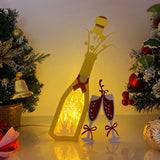 Firework - Paper Cut Champagne Light Box File - Cricut File - 10,3x5,7 Inches - LightBoxGoodMan