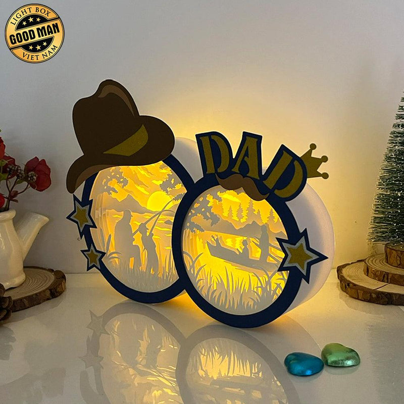 Fishing - Father's Day Papercut Lightbox File - 8.8x10.5" - Cricut File - LightBoxGoodMan - LightboxGoodman