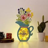 Floral Mom - Flower Vase Papercut Lightbox File - 10.5x6