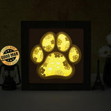 Floral Paw – Paper Cut Light Box File - Cricut File - 20x20cm - LightBoxGoodMan - LightboxGoodman