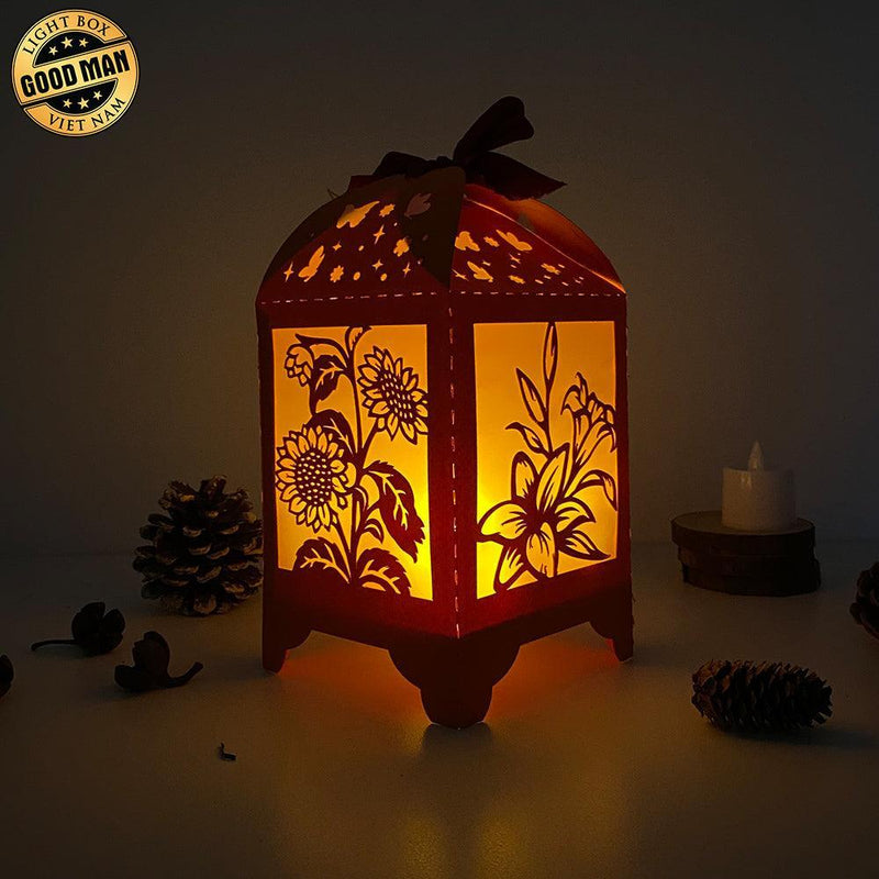 Flower 1 - Paper Cut Lantern File - Cricut File - 10,5x20,6cm - LightBoxGoodMan - LightboxGoodman