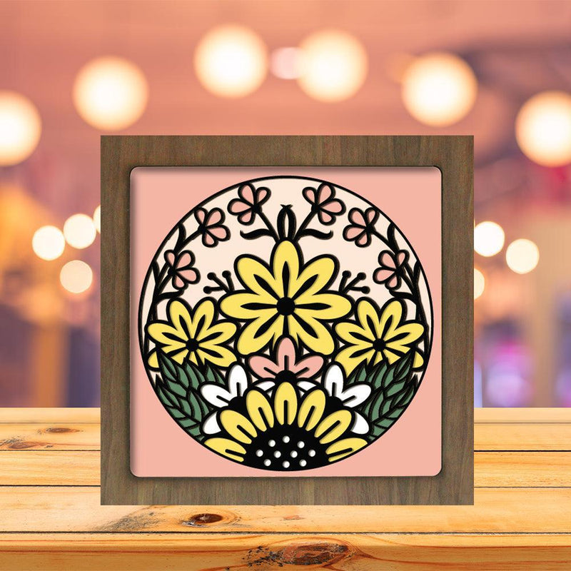 Flower Garden – Paper Cut Light Box File - Cricut File - 8x8 Inches - LightBoxGoodMan - LightboxGoodman