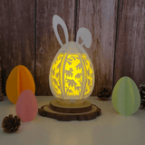 Flowers 1 - Easter Bunny Egg 3D Lantern File - Cricut File - 7.3x3.8